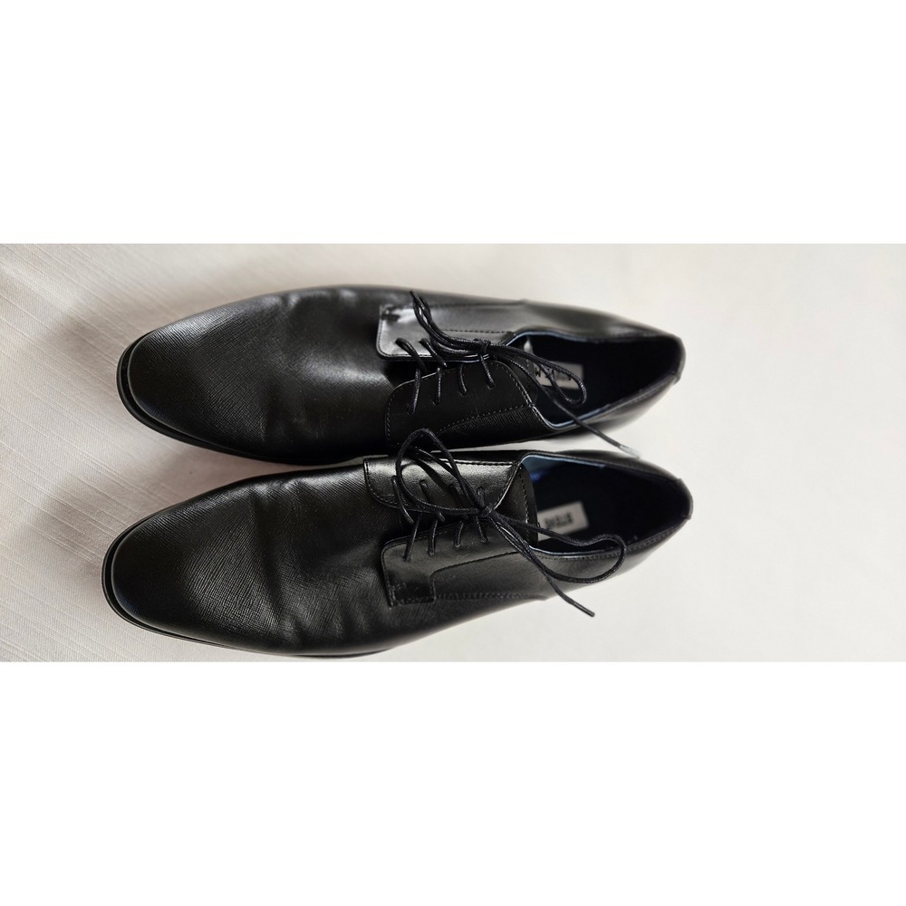 Steve Madden P-Saben Mens Black Textured Lace Up Derby Dress Shoes Size 9